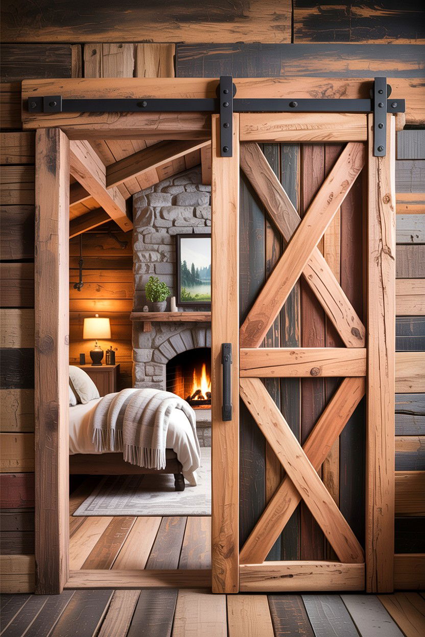 Rustic Wood Barn Door - 30 bedroom sliding doors