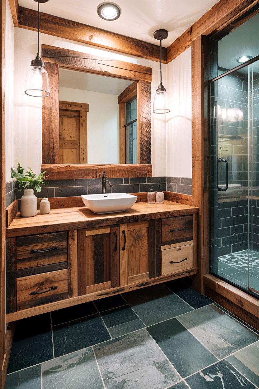 Rustic Wood Bathroom - 30 country bathroom ideas