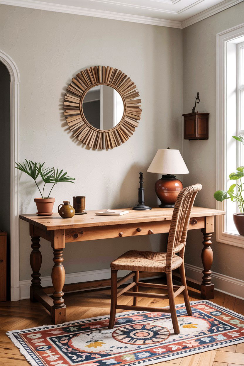 Rustic Wood Desk - 30 bedroom study desk ideas