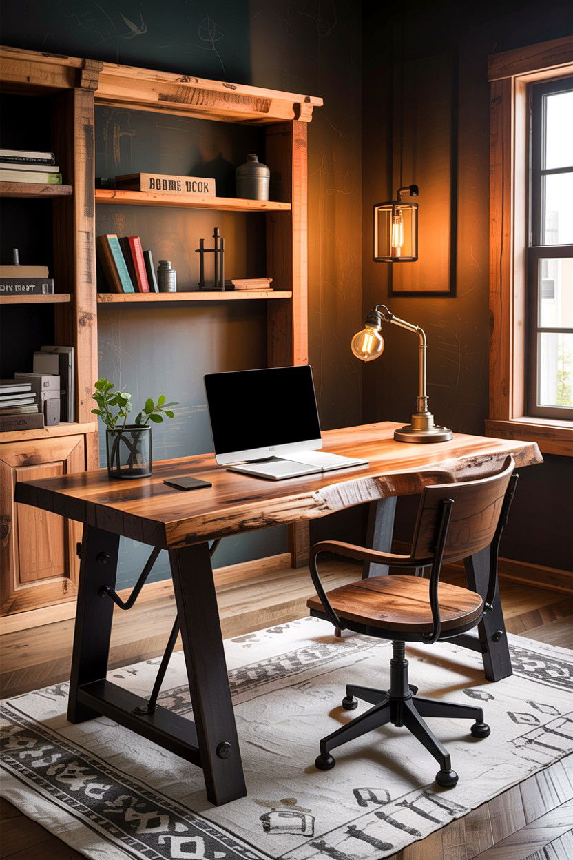 Rustic Wood Desk - 30 bedroom writing desks