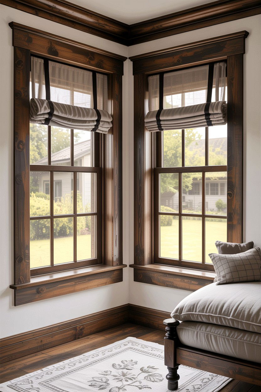 Rustic Wood Window Trim - 30 rustic grey bedroom ideas