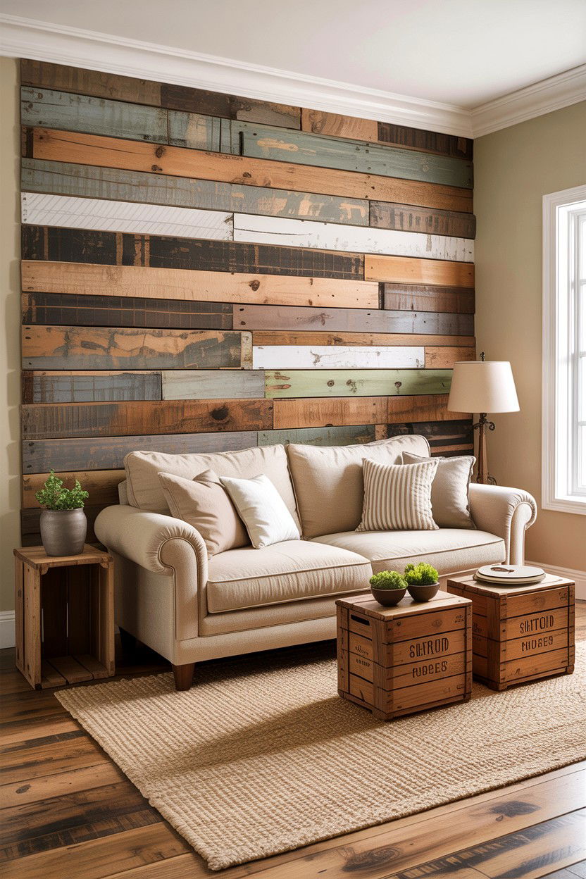 Rustic beige living room reclaimed wood - 30 rustic beige living room ideas