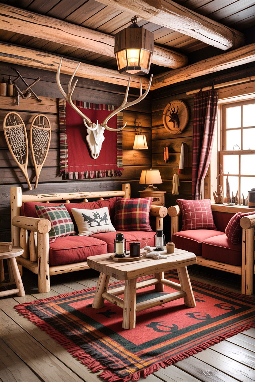 Rustic cabin cluttercore - 30 cluttercore living room ideas