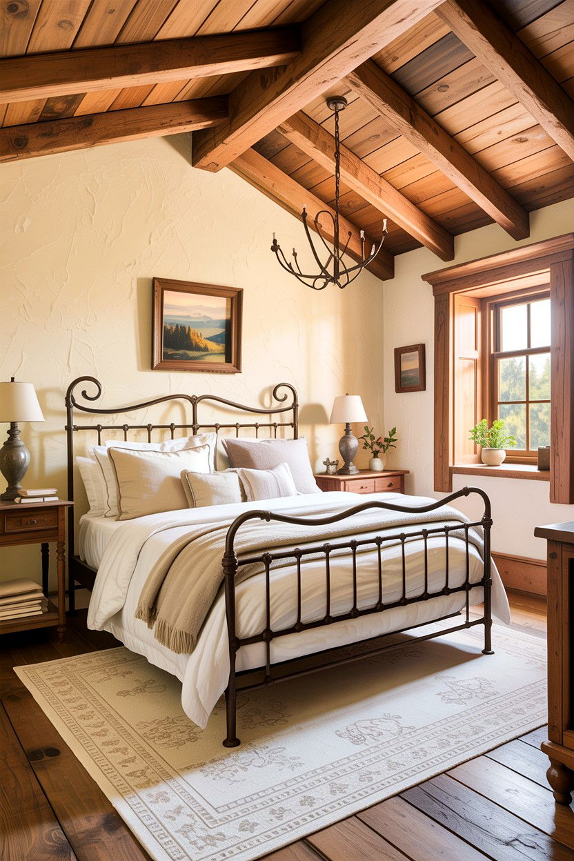 Rustic cream bedroom - 30 warm cream bedroom ideas