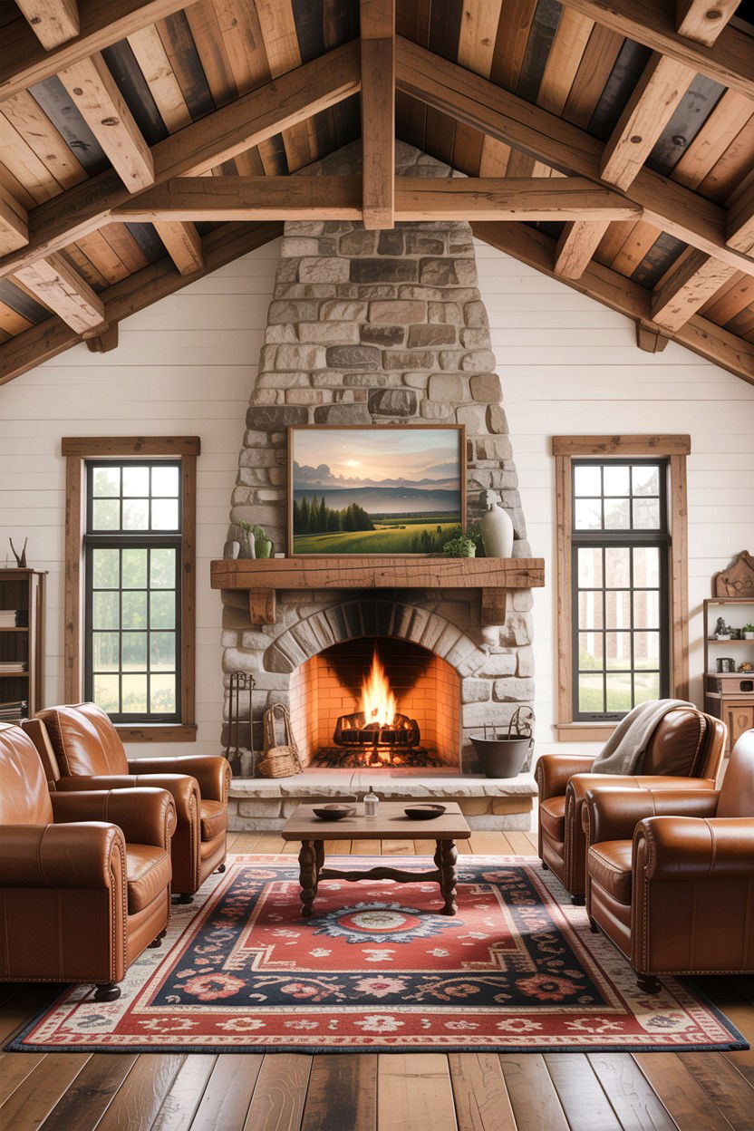 Rustic farmhouse living room - 30 farmhouse living room ideas