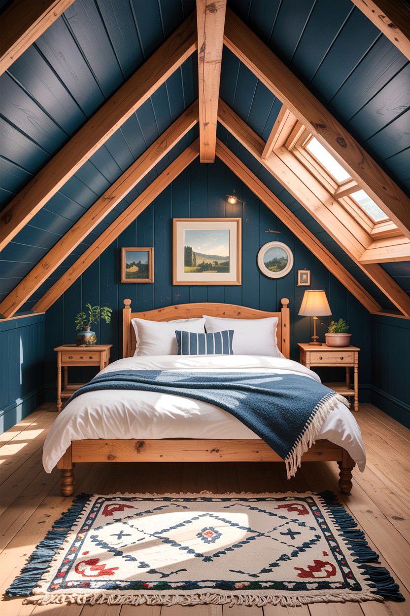 30 Elegant Rustic Navy Bedroom Ideas for a Moody Vibe
