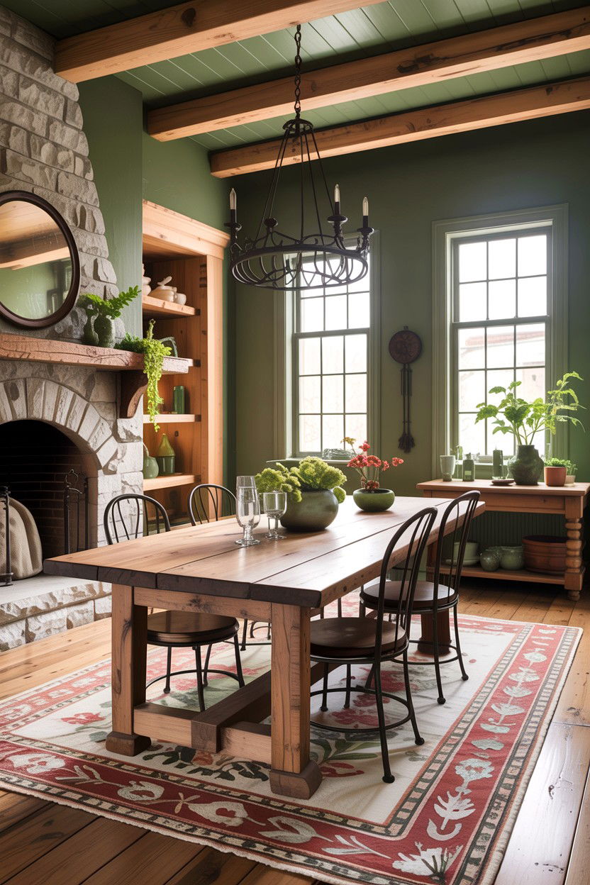 Rustic sage dining room - 30 sage dining room ideas