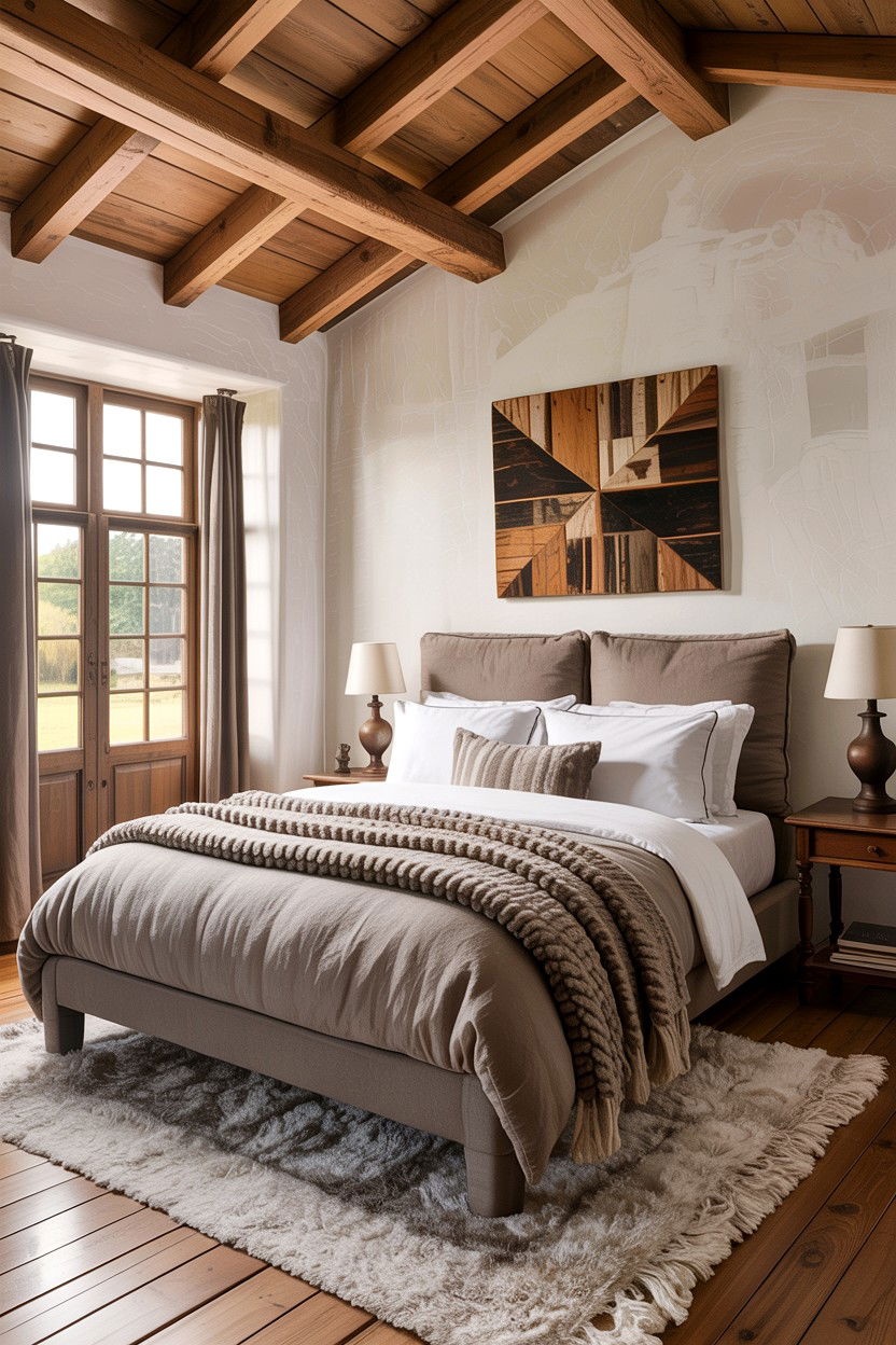 Rustic taupe bedroom - 30 taupe and white bedroom ideas