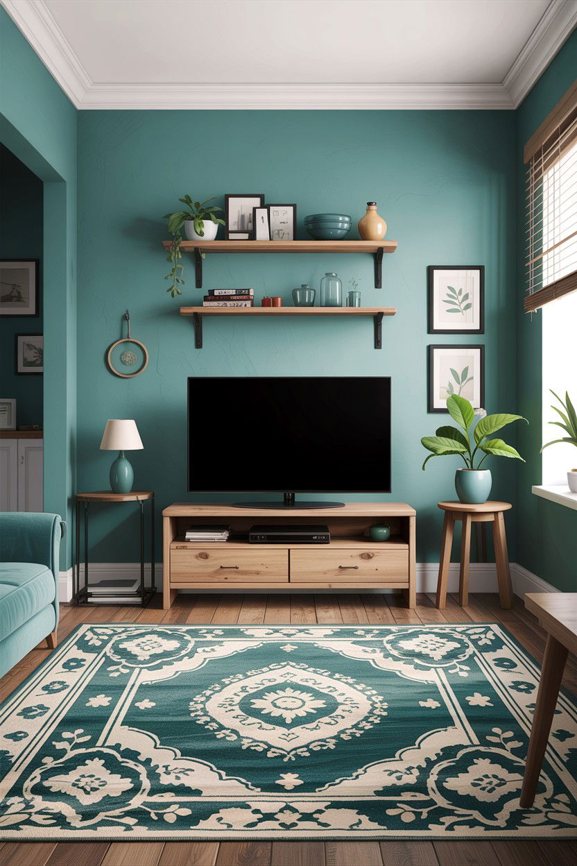 Rustic teal apartment living room - 30 rustic teal living room ideas