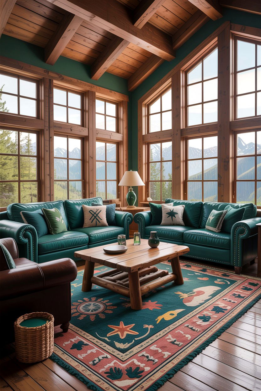 Rustic teal mountain living room - 30 rustic teal living room ideas