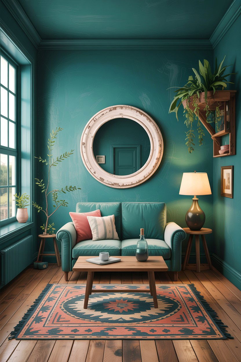 Rustic teal small living room - 30 rustic teal living room ideas