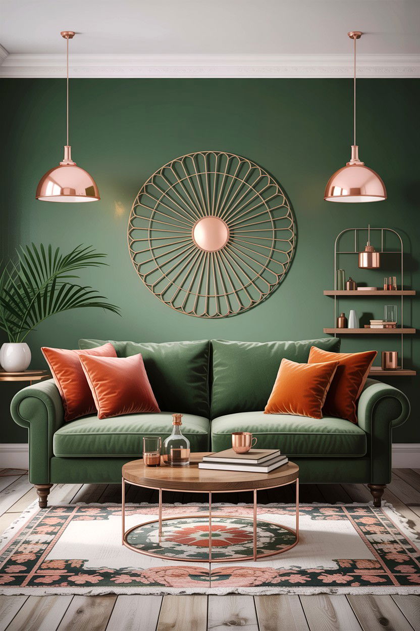 Sage Green And Copper Living Room - 30 sage living room ideas