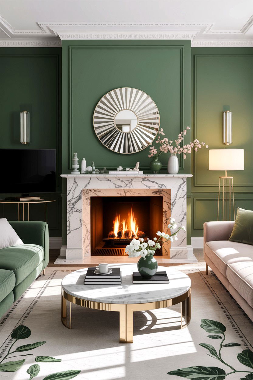 Sage Green And Marble Living Room - 30 sage living room ideas