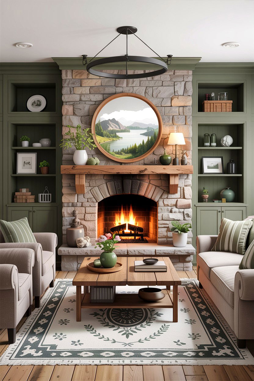 Sage Green And Stone Living Room - 30 sage living room ideas