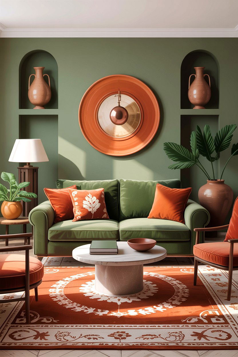 Sage Green And Terracotta Living Room - 30 sage living room ideas