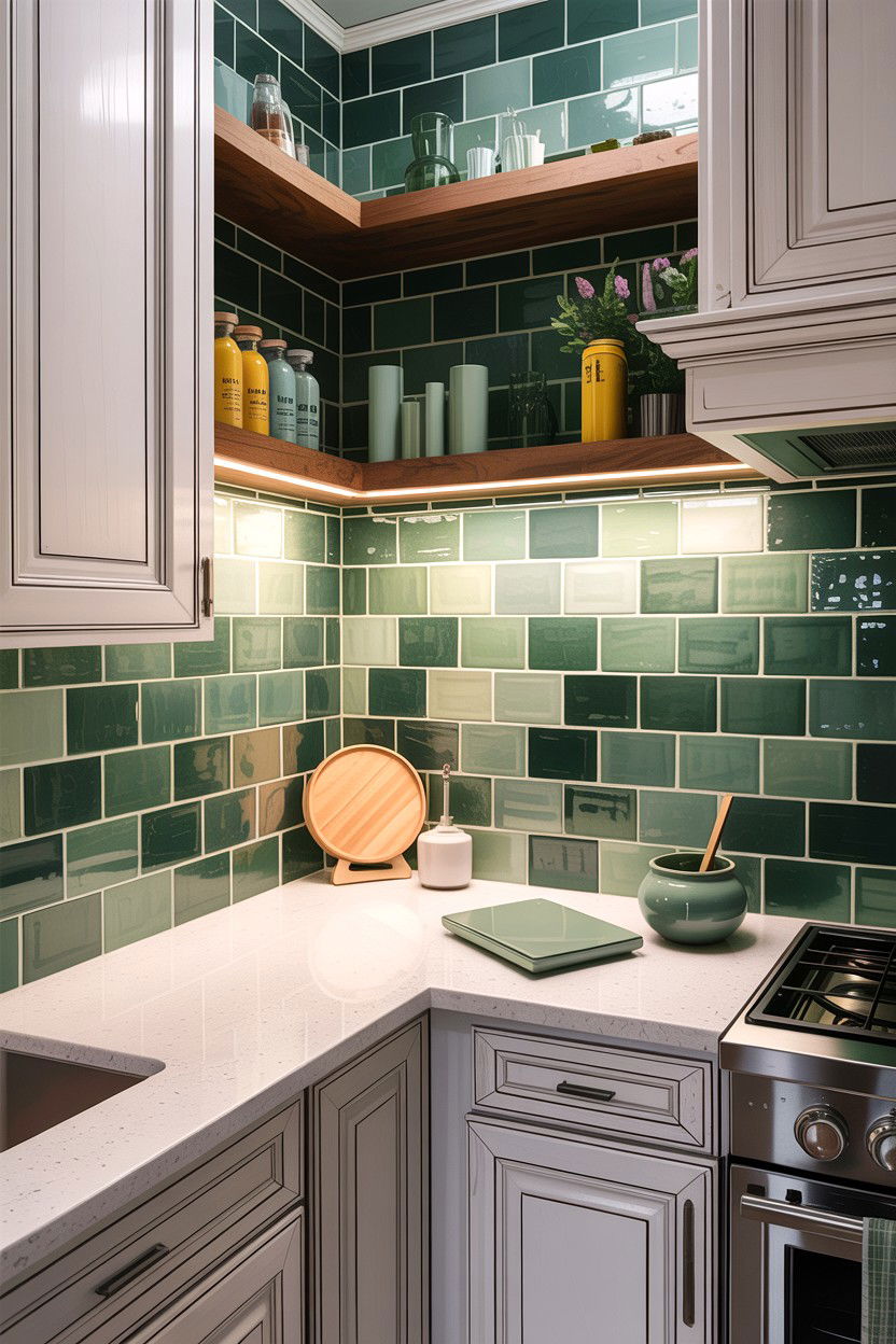 Sage Green Backsplash Tile - 30 sage kitchen decor ideas