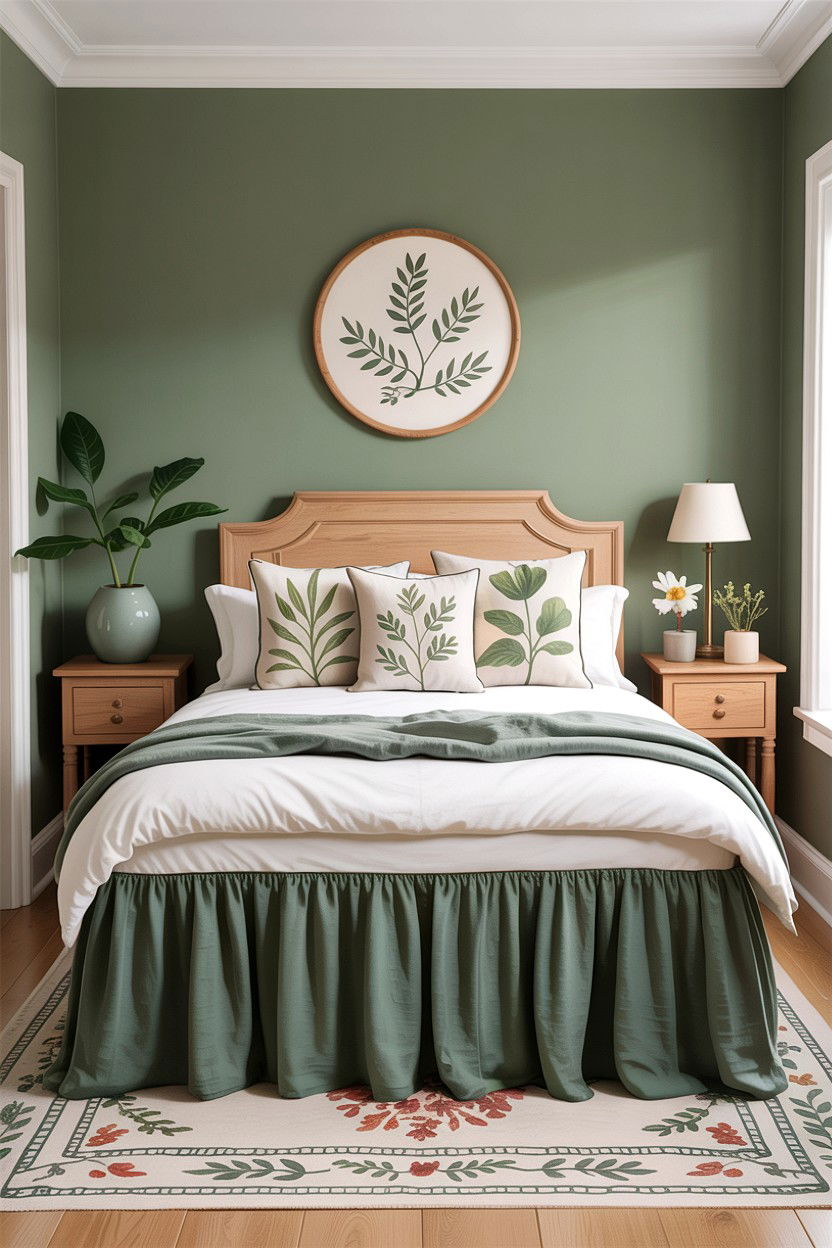 Sage Green Bed Skirt - 30 bedroom bed skirts