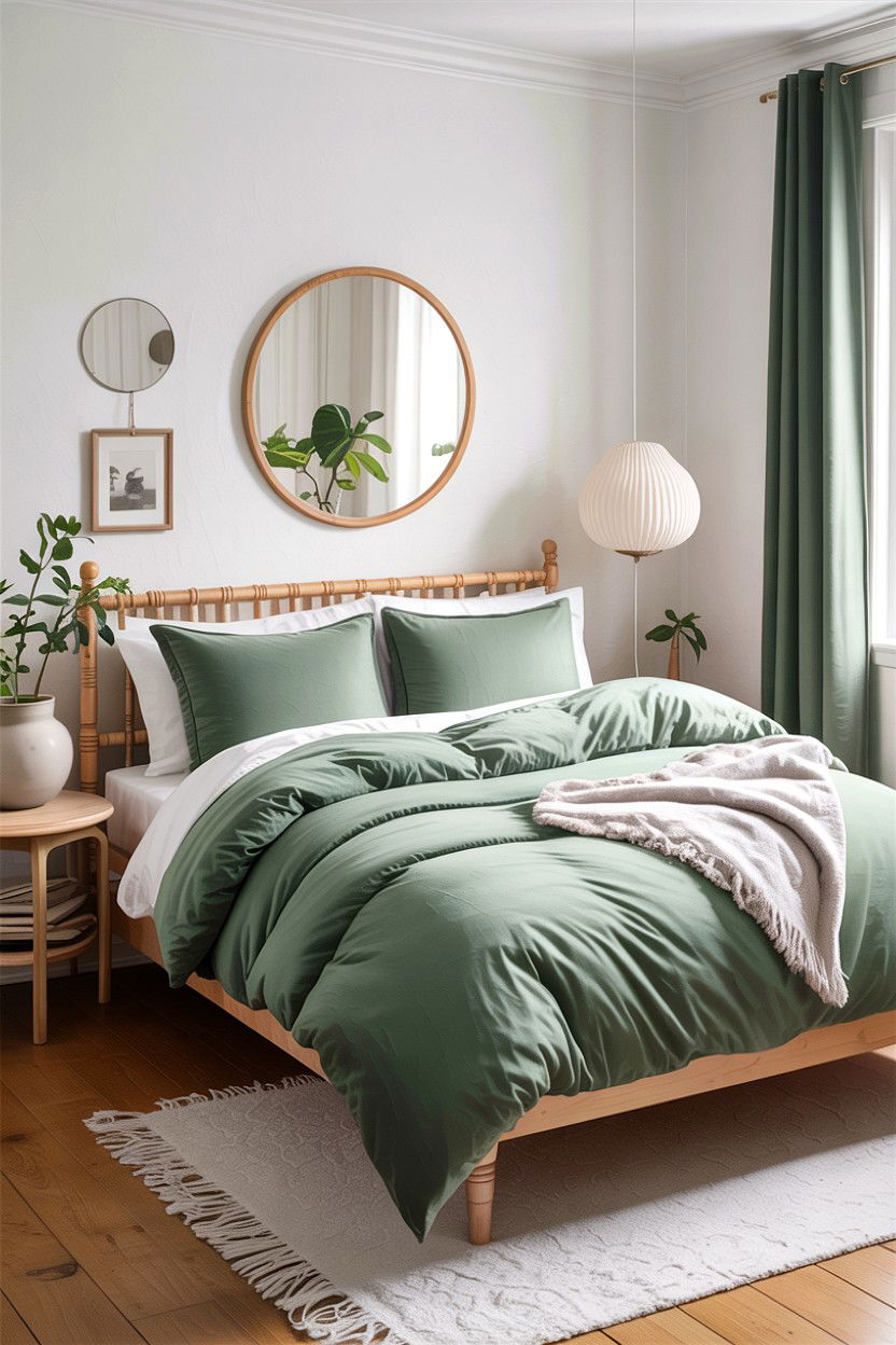 Sage Green Bedding - 30 forest bedroom ideas