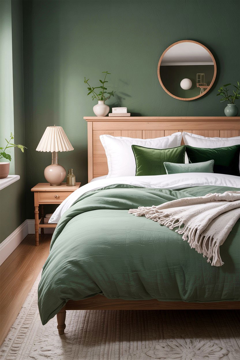 Sage Green Bedding - 30 bedroom layered bedding ideas