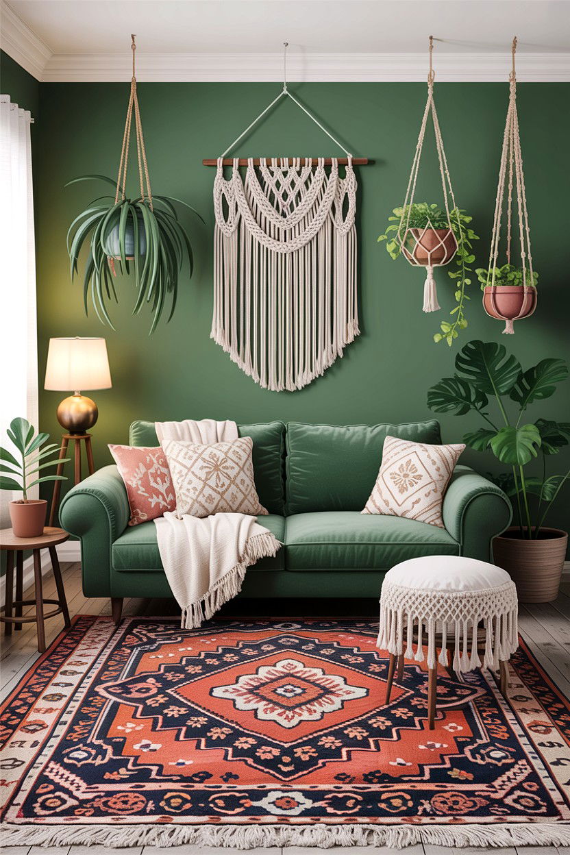 Sage Green Boho Living Room - 30 sage living room ideas