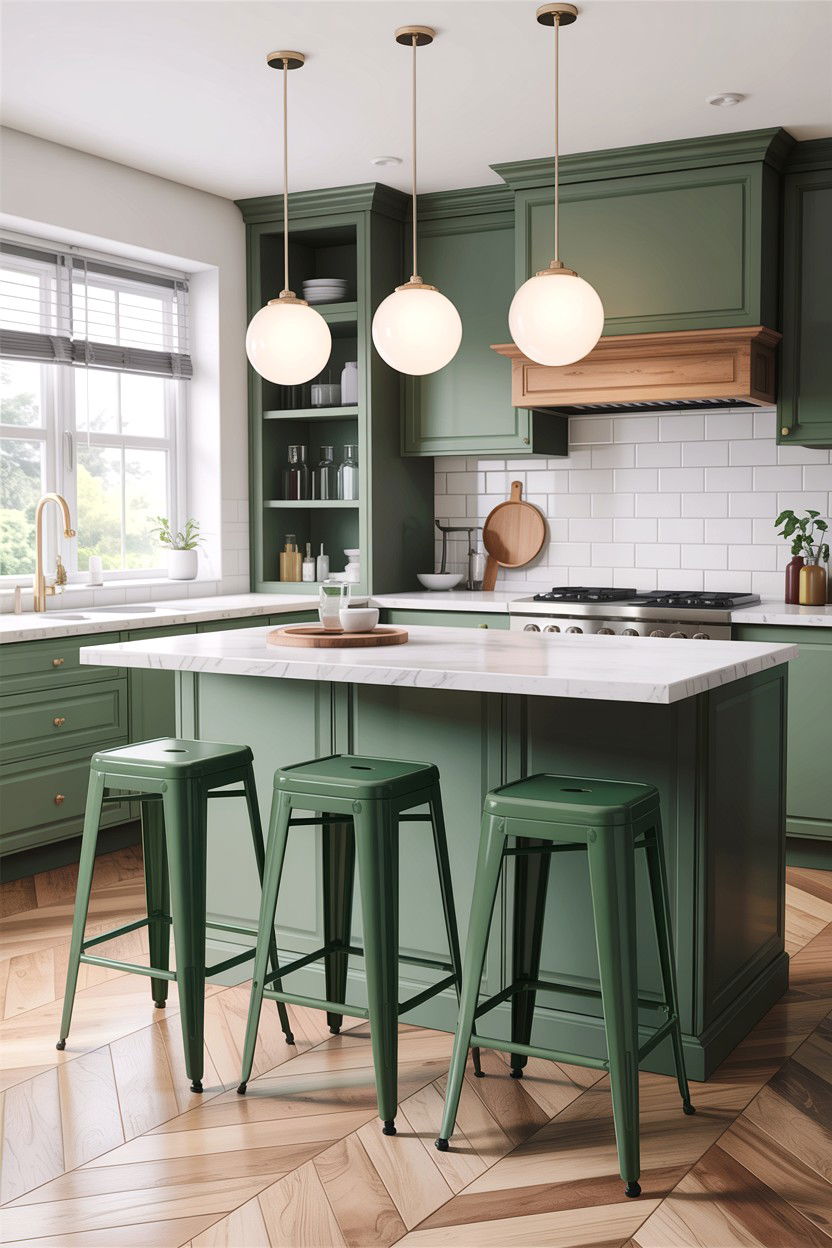 Sage Green Kitchen Bar Stools - 30 sage kitchen decor ideas