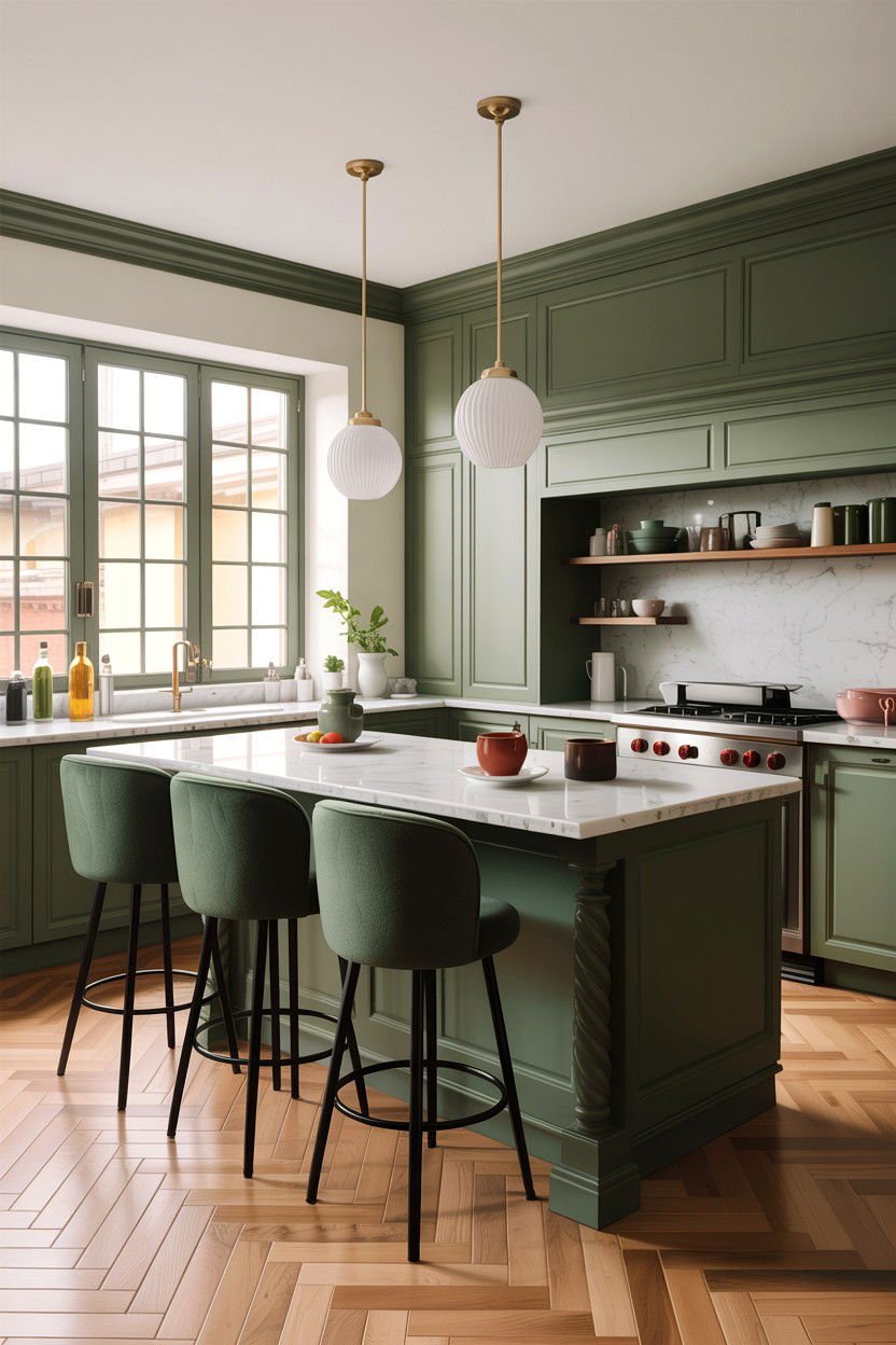 Sage Green Kitchen Breakfast Bar - 30 sage kitchen decor ideas