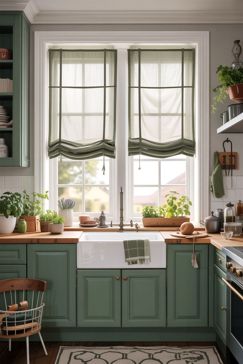 Sage Green Kitchen Curtains - 30 sage kitchen decor ideas