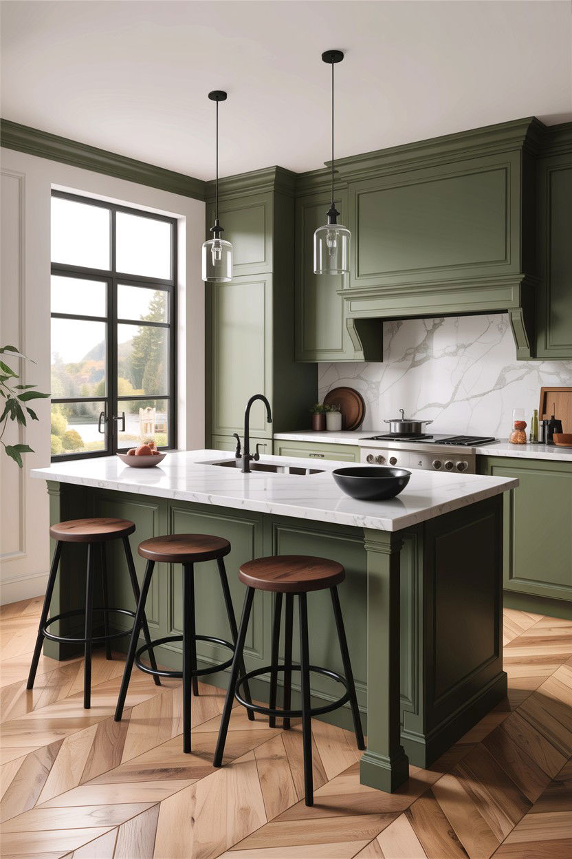 Sage Green Kitchen Island - 30 sage kitchen decor ideas