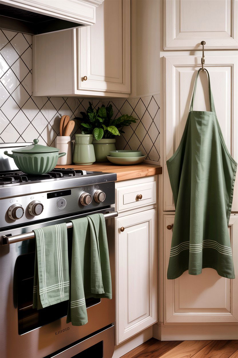 Sage Green Kitchen Linens - 30 sage kitchen decor ideas