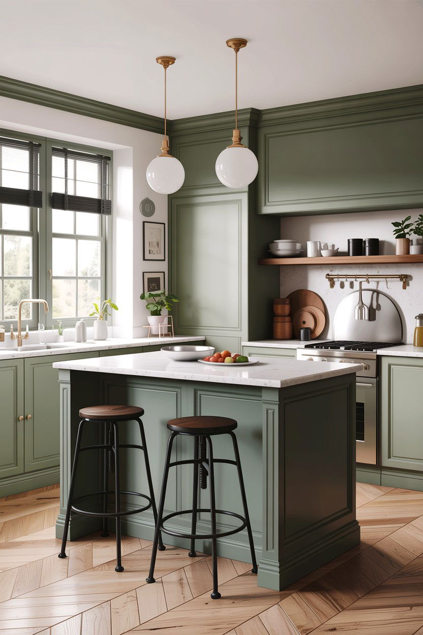 Sage Green Kitchen Peninsula - 30 sage kitchen decor ideas