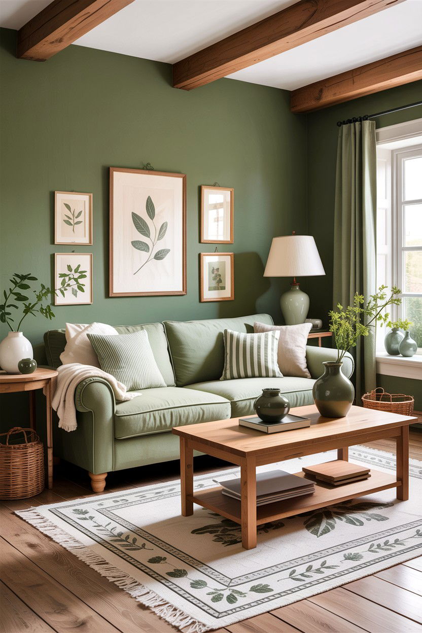 Sage Green Living Room - 30 rustic green living room ideas