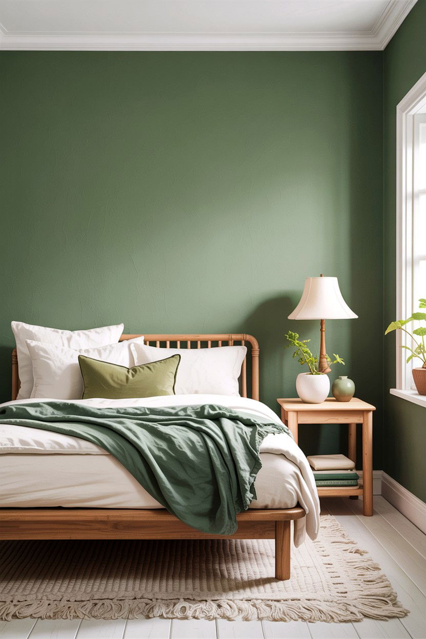 Sage Green Wall - 30 bedroom accent wall ideas