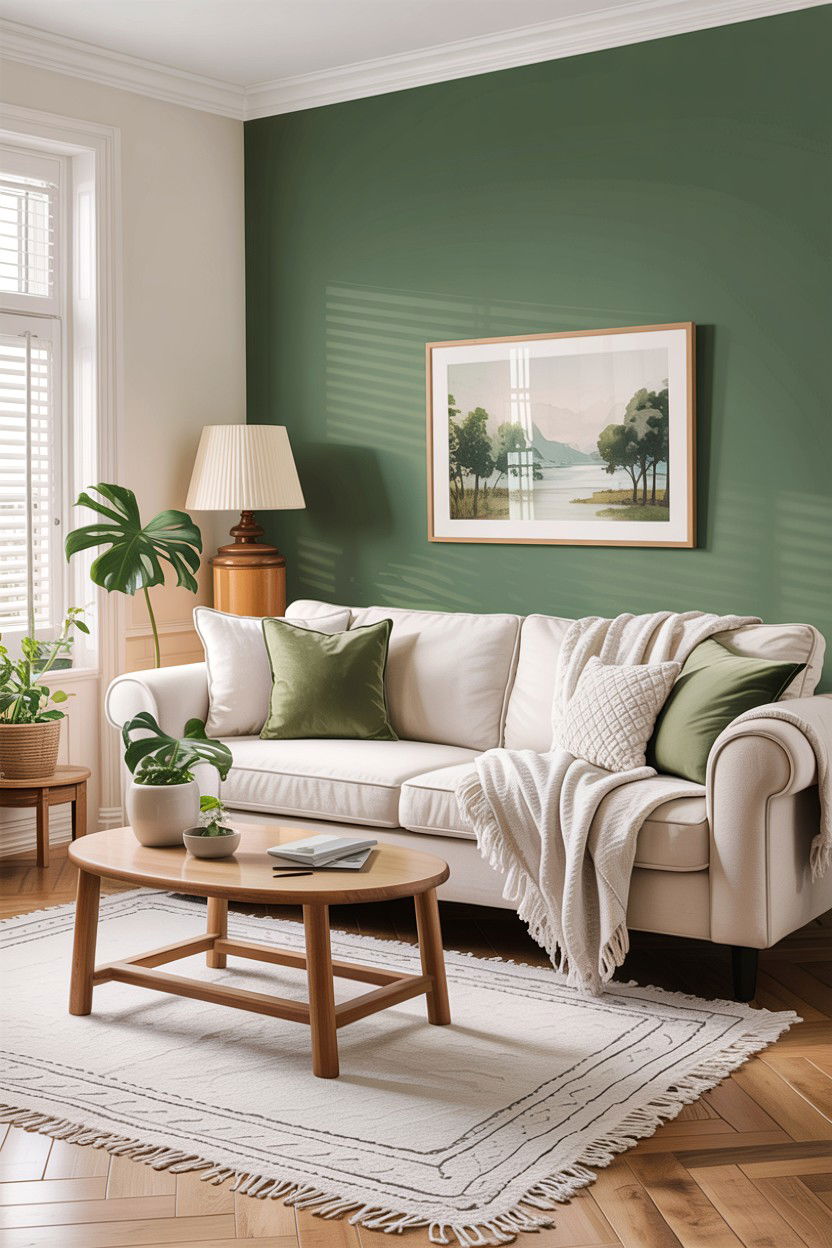 Sage Green White Living Room - 30 green and white living room ideas