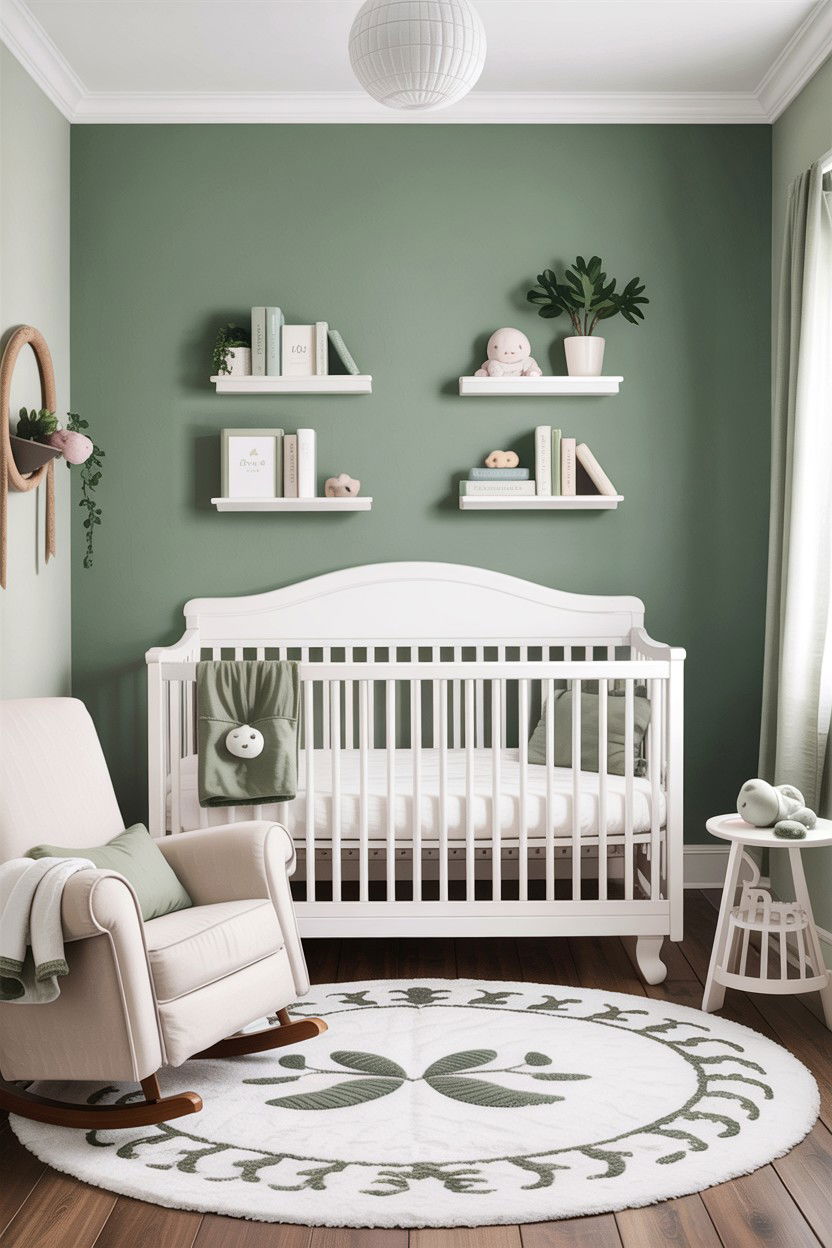 Sage Green White Nursery - 30 sage and white bedroom ideas
