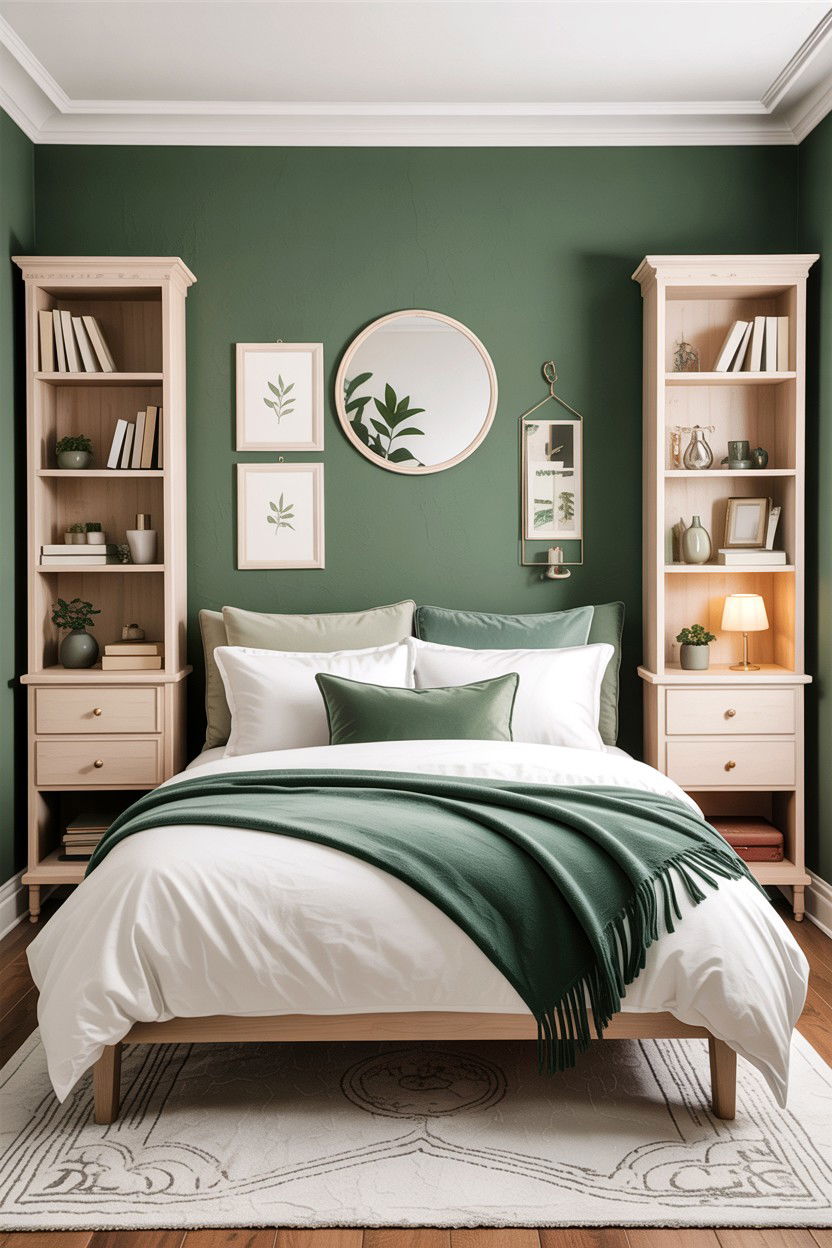 Sage Green White Studio Bedroom - 30 sage and white bedroom ideas