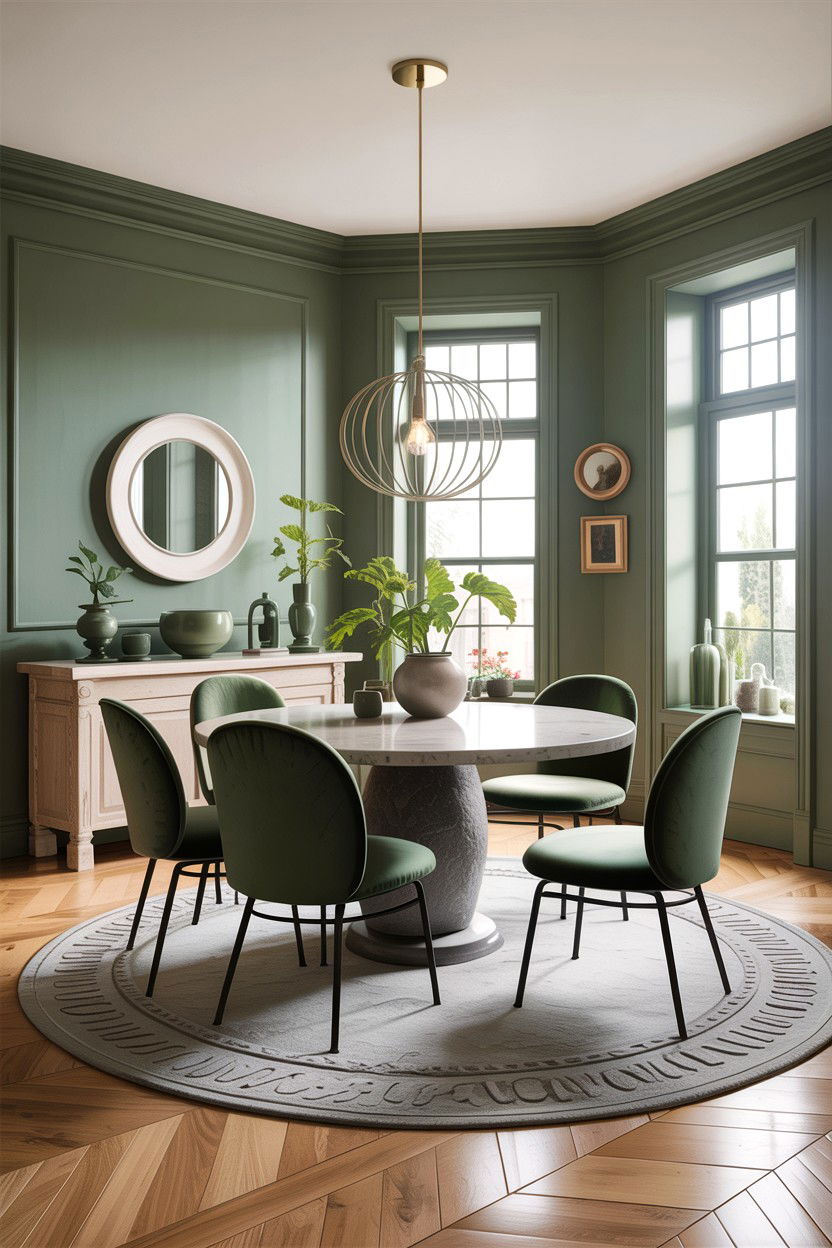 Sage green and grey dining room - 30 sage dining room ideas