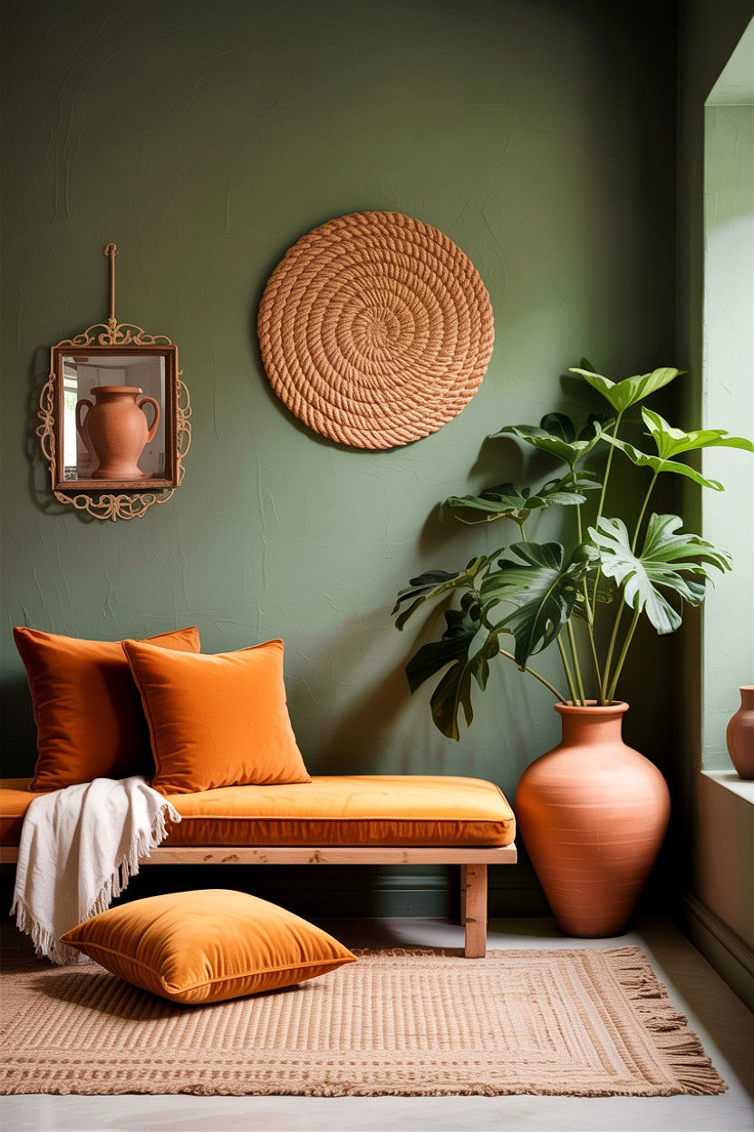 Sage green and terracotta decor - 30 sage bedroom decor ideas