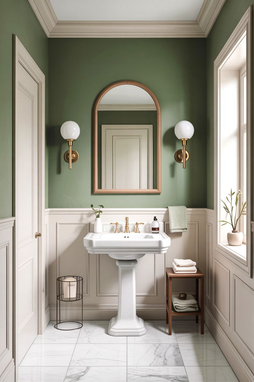 Sage green and white bathroom - 30 sage bathroom decor ideas