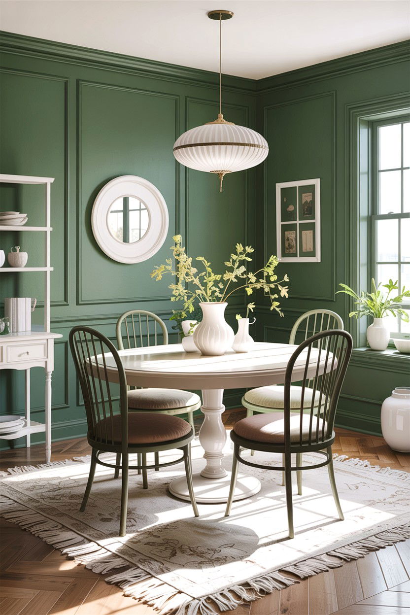 Sage green and white dining room - 30 sage dining room ideas