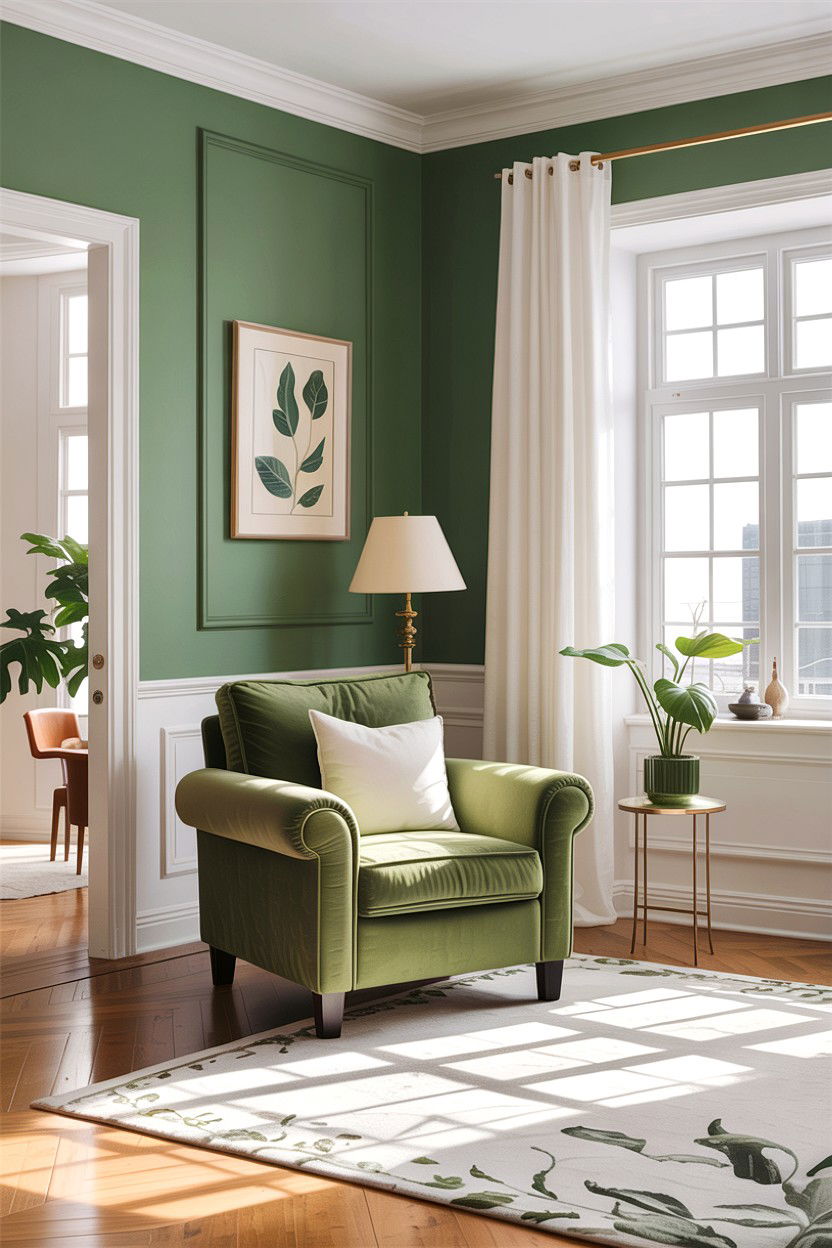 Sage green and white living room - 30 sage living room decor ideas