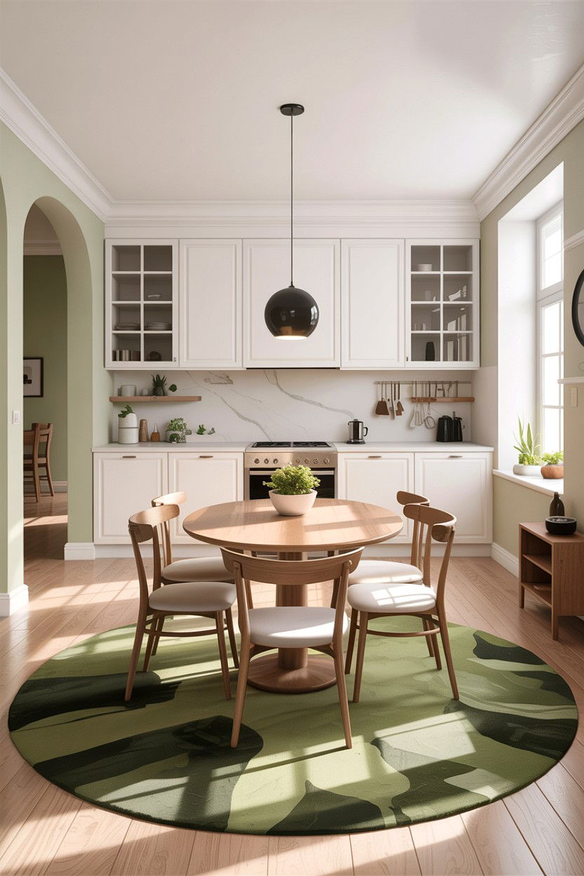 Sage green and white open concept dining room - 30 sage and white dining room ideas