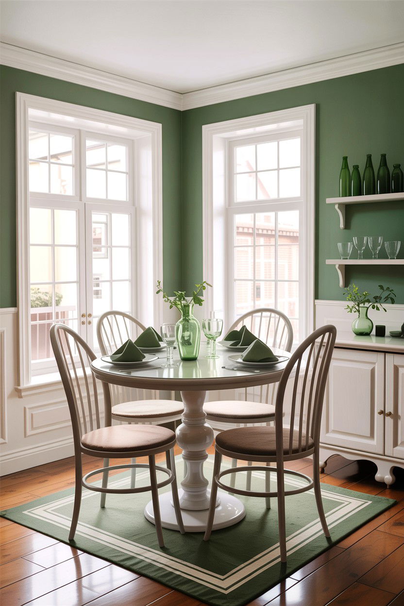 Sage green and white small dining room - 30 sage and white dining room ideas
