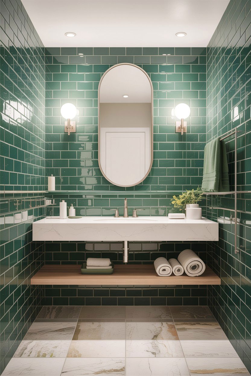 Sage green bathroom tile - 30 sage bathroom decor ideas