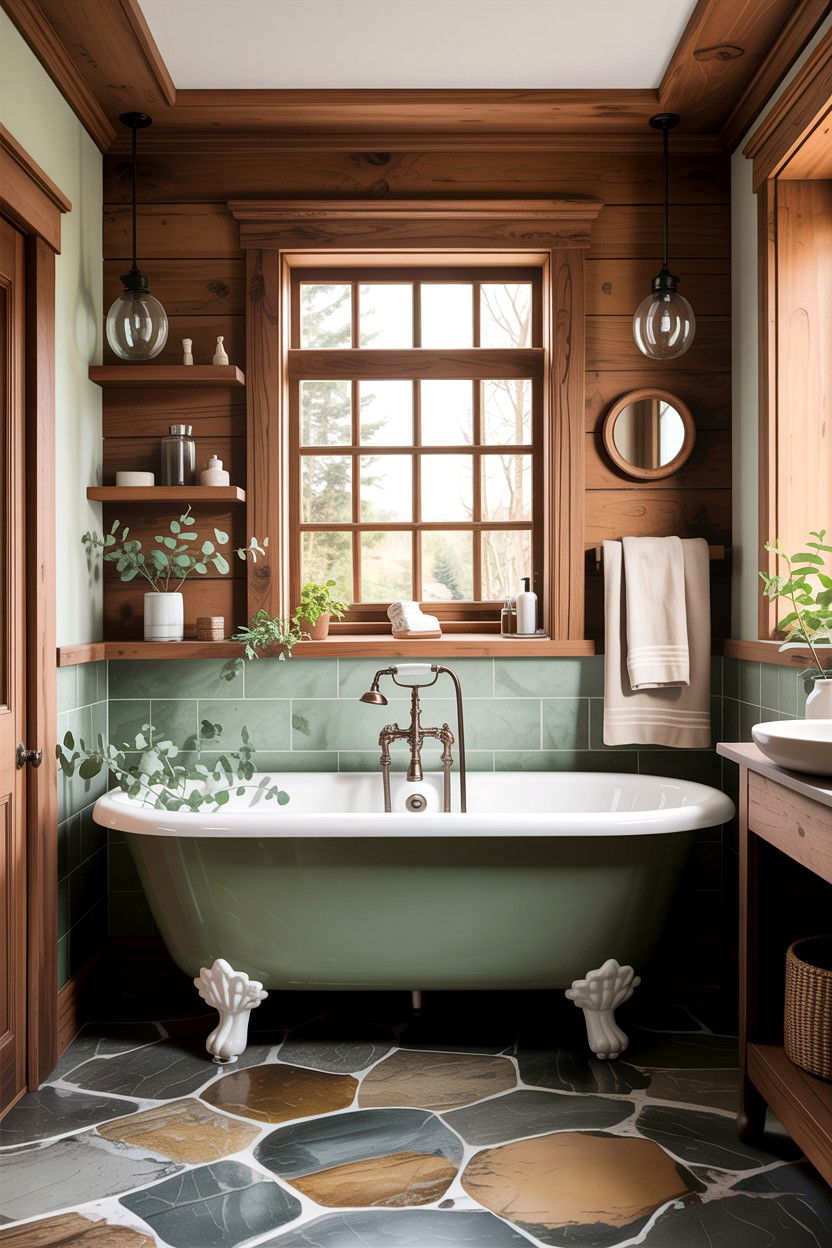 Sage green clawfoot tub - 30 clawfoot tub ideas