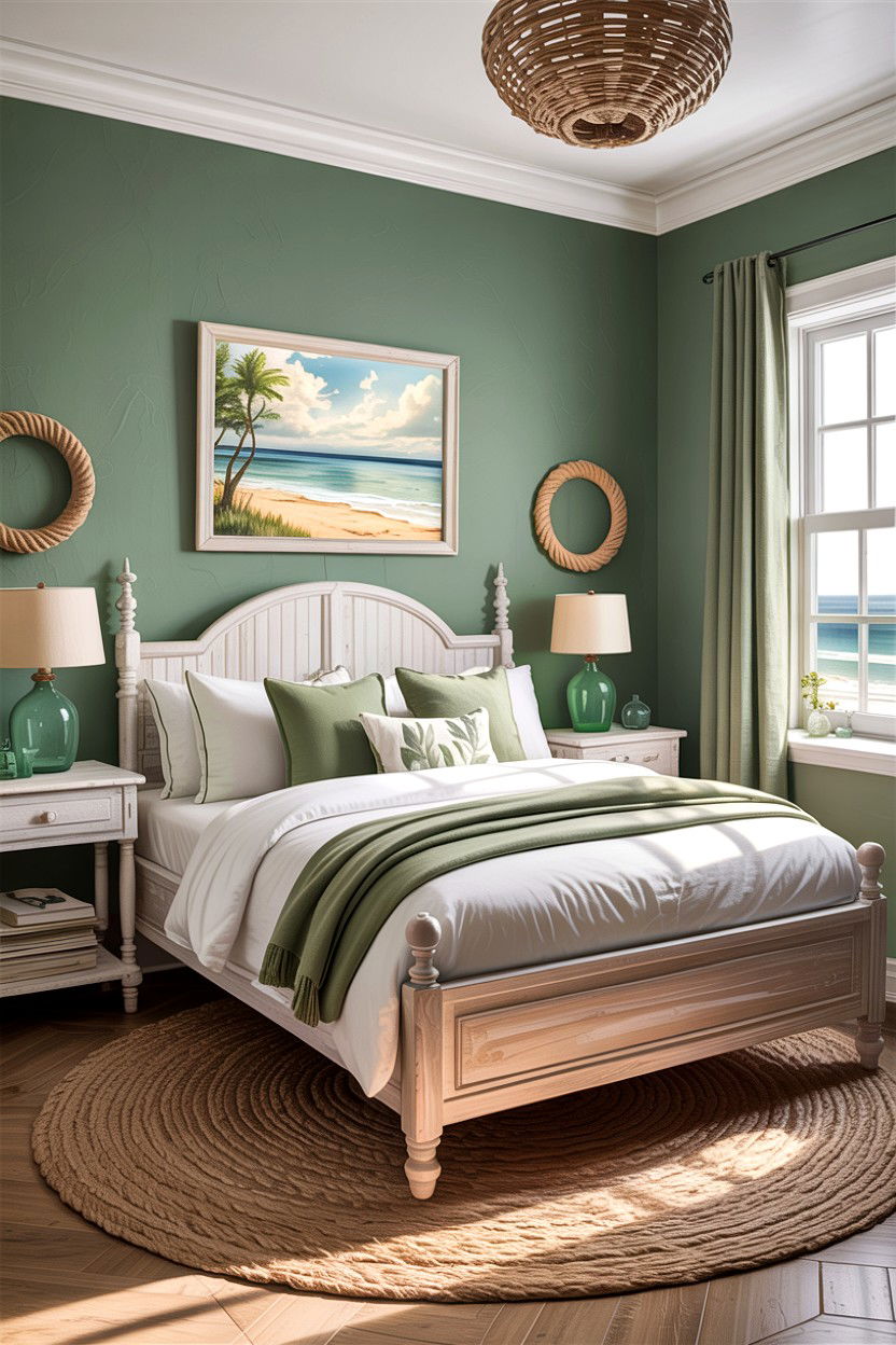 Sage green coastal bedroom - 30 sage bedroom decor ideas