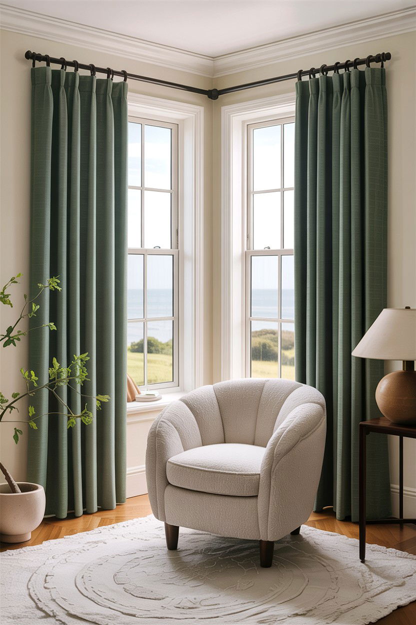 Sage green curtains living room - 30 sage living room decor ideas
