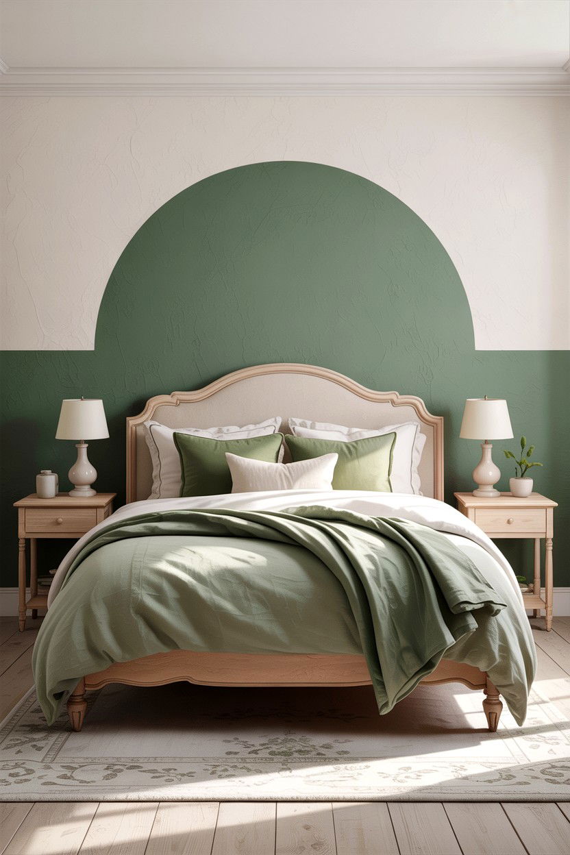 Sage green half wall bedroom - 30 bedroom half painted walls