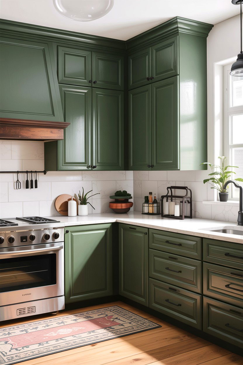 Sage green kitchen cabinets black hardware - 30 sage and white kitchen ideas