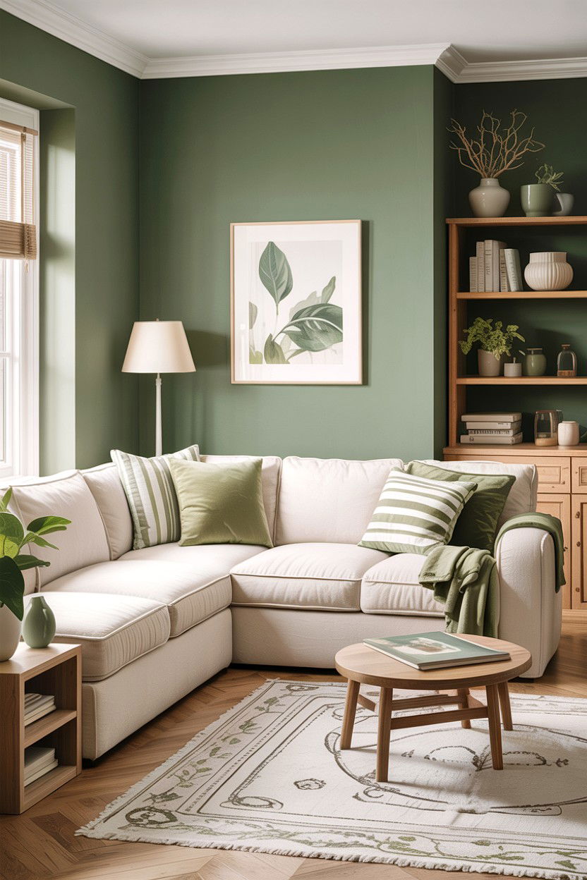 Sage green living room - 30 gender neutral living room ideas