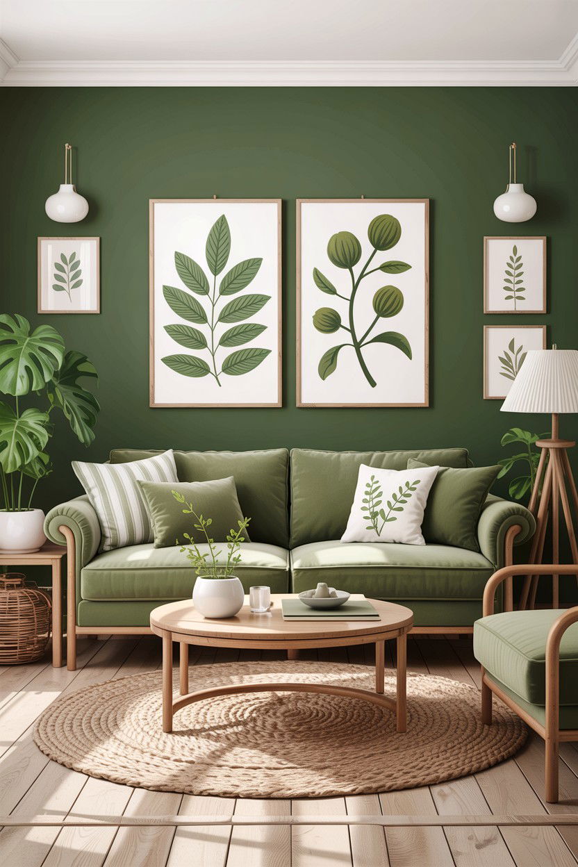 Sage green living room - 30 cool toned living room ideas